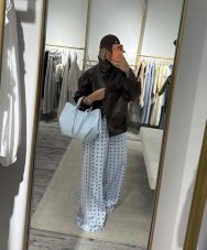 Dámska kožena kabelka Pola - slabomodrá